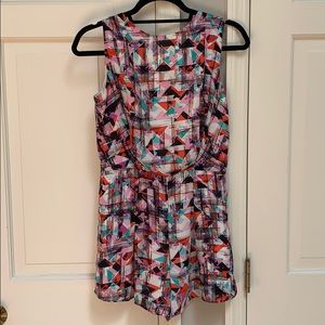 Aqua Crew neck patterned romper